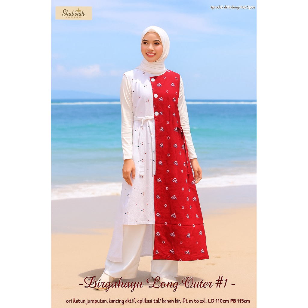 SHABIRAH - DIRGAHAYU LONG OUTER JUMPUTAN PREMIUM EXLUSIVE - CARDIGAN BATIK KATUN JUMPUTAN / LONG OUT