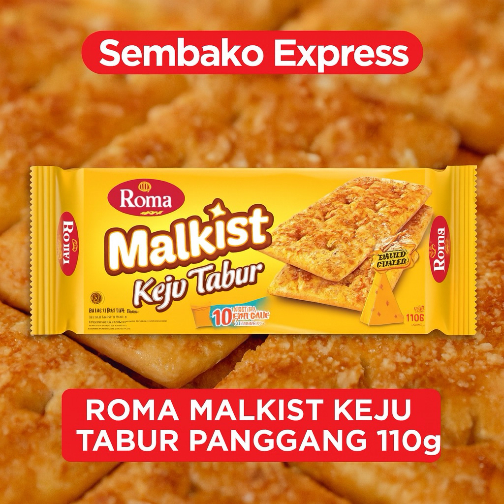 

Roma Malkist Keju Tabur Panggang 110g - Biskuit Tabur Keju Renyah