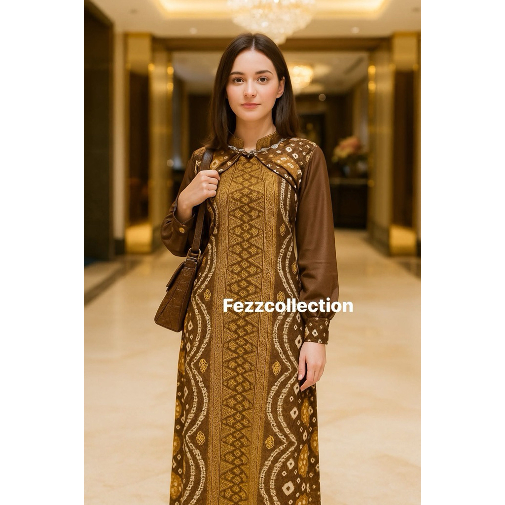 dress jumputan kombinasi