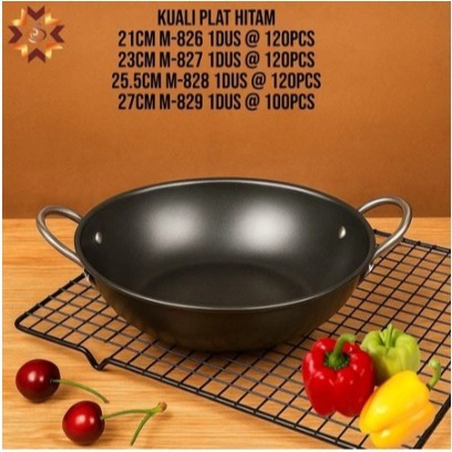Wajan Hitam Mini/ Kuali Stainless Steel/ Kuali Serbaguna/ Wajan Penggorengan 27CM