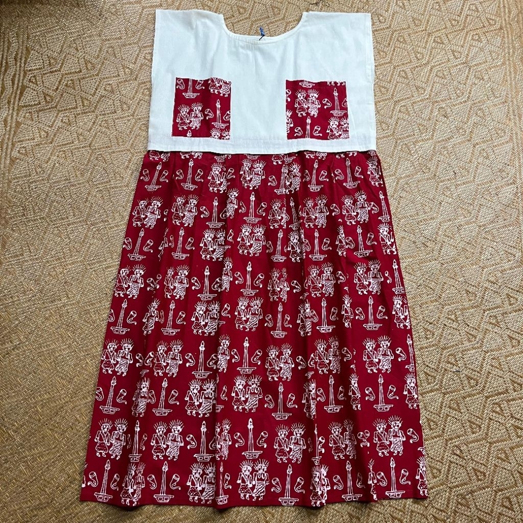 Dress Bahan Linen paduan Batik by Oerip Indonesia