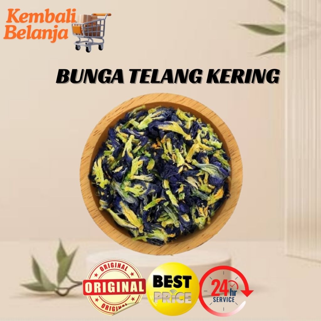 Bunga Telang Kering/ Teh Bunga Telang/ Teh Telang/ Bunga Telang Kering/ Kembang Telang 10 Gram