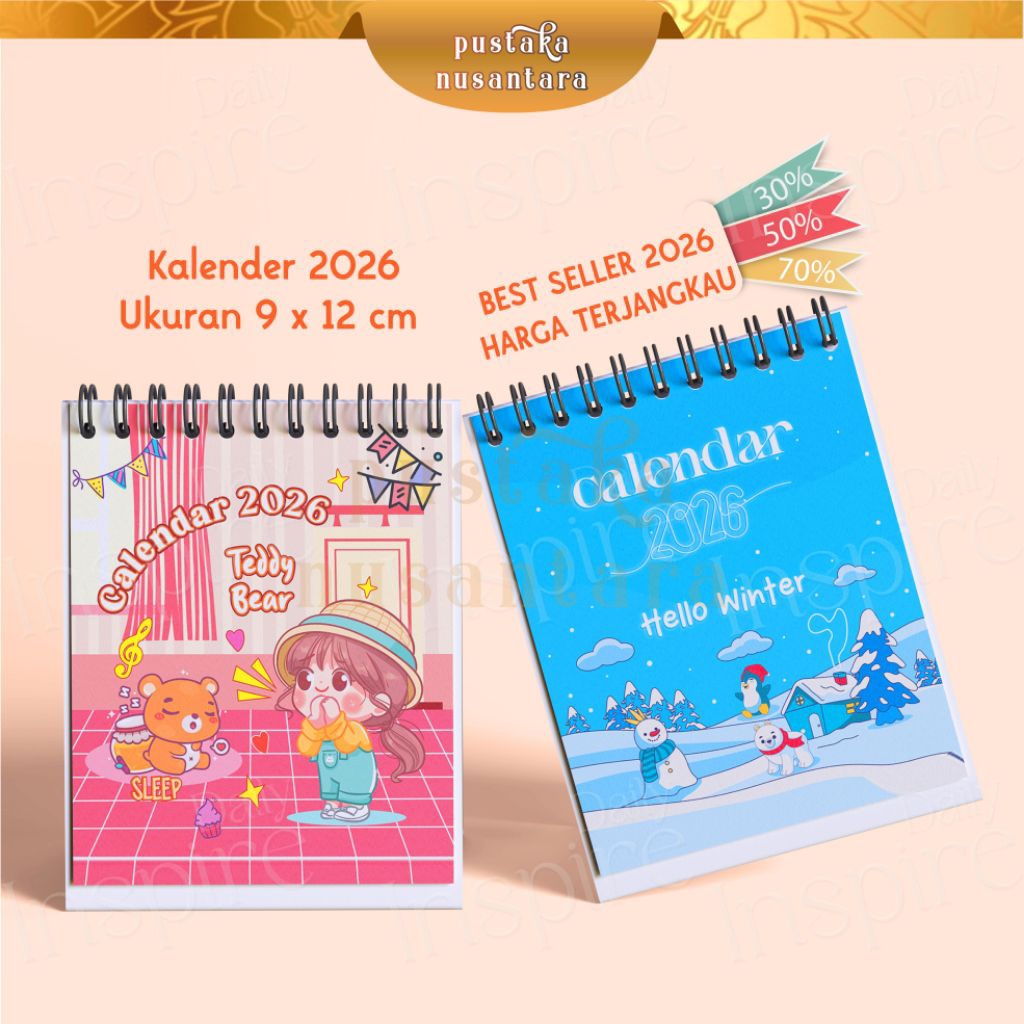 

KALENDER MEJA 2026 UKURAN B7 - KALENDER DUDUK AESTHETIC LUCU - KALENDER 2026 GIFT SOUVENIR MURAH