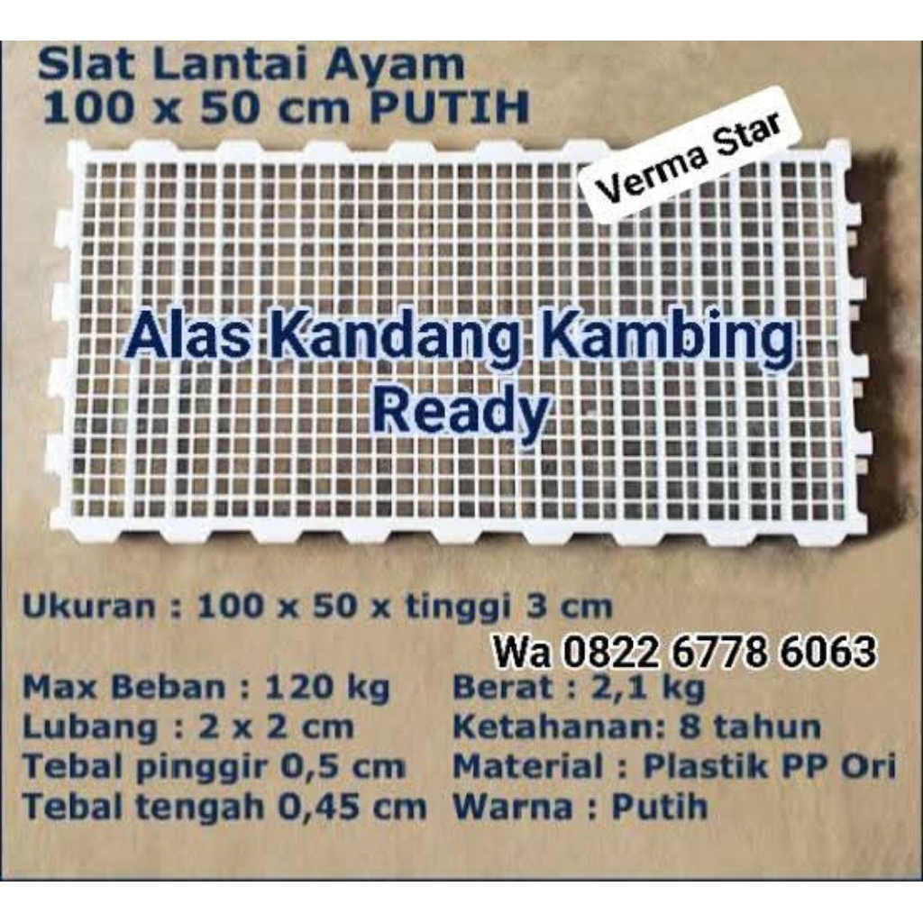 Slat Kambing putih 50*100  alas kandang lantai kandang babi kambing domba ayam bebek