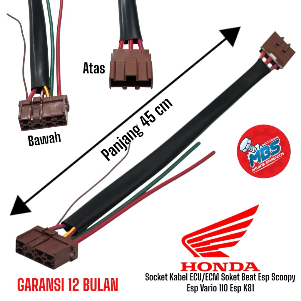 ORIGINAL Socket konektor Kabel ECU/ECM Soket Vario 125 150 Beat Esp Scoopy Esp Vario 110 Esp K81