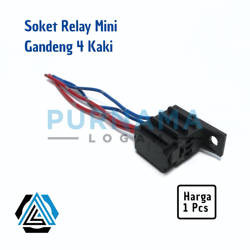 SOKET MINI RELAY GANDENG KAKI 4/ SOCKET RELAY MINI GANDENG / RUMAH RELAY MINI / RUMAH RELAI MINI / S