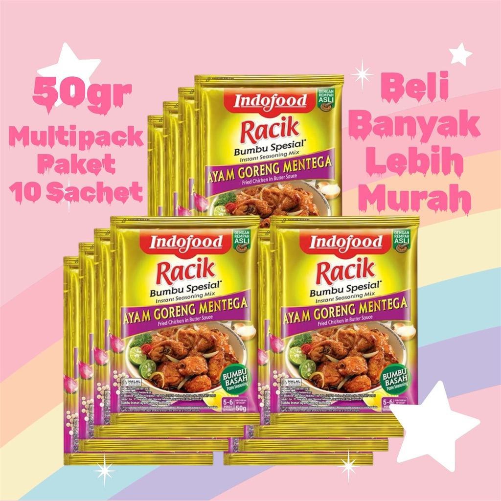 

Racik Indofood Ayam Goreng Mentega 50gr 10 Sachet