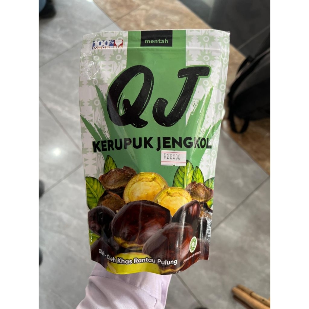 Kerupuk Jengkol Mentah QJ Oleh Oleh Khas Rantau Pulung Keripik Jengkol Asli Renyah Gurih Enak Tahan 