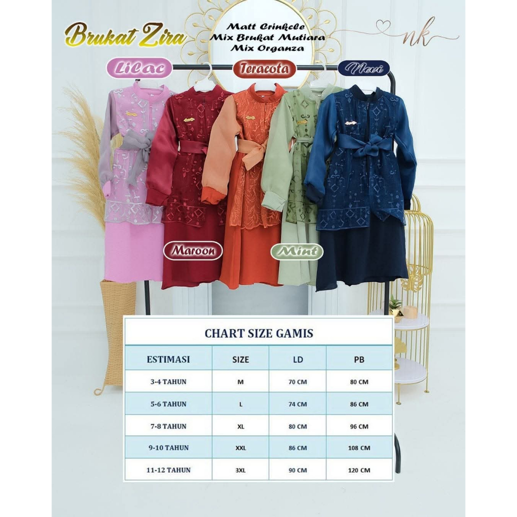 Gamis Anak Brukat Dress Brukat Zira Gamis Muslim Anak Keninian Dengan Bahan Crincle Mix Brukat + Org