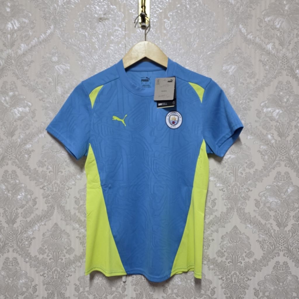 PM MCFC MANCHESTER CITY FOOTBALL CLUB TRAINING JERSEY - 777528 - MAGIC BLUE/YELLOW GLOW - BRAND NEW 