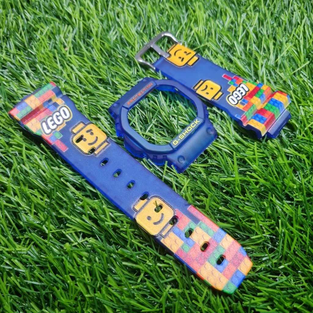 BNB BEZEL STRAP G-SHOCK DW-5600 DW-5700 GWX-5600 CUSTOM BLUE LEGO