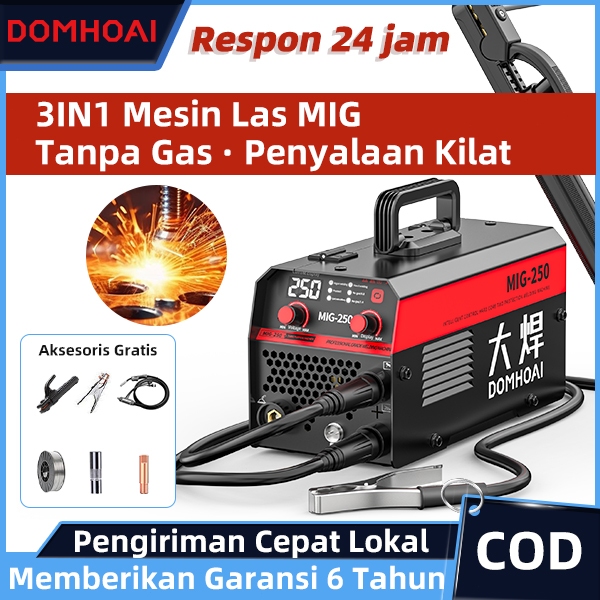 DOMHOAI Mesin Las 3 in1 Inverter MIG/MMA 120A Mesin Las Mig Tanpa Gas Mesin las Mesin trafo las weld