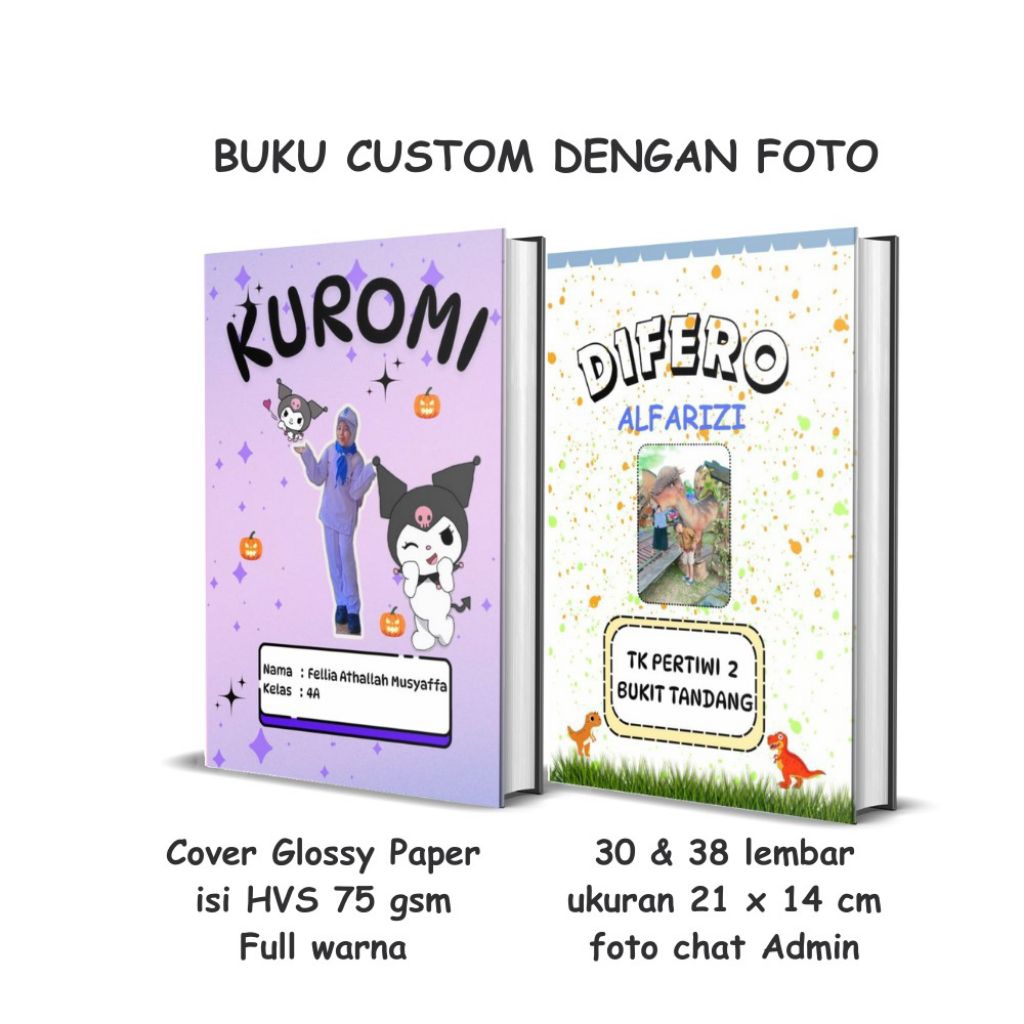 

Buku tulis custom Photo full warna 30 &38 lembar, buku tulis anak