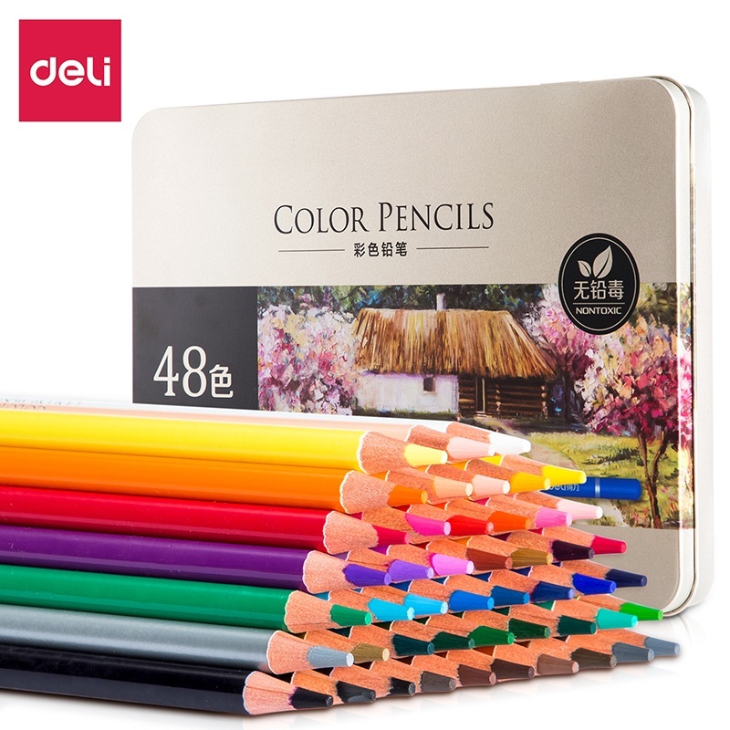 

Deli High-grade Oil Pencil Color Pensil Warna Minyak 48 Warna 6567