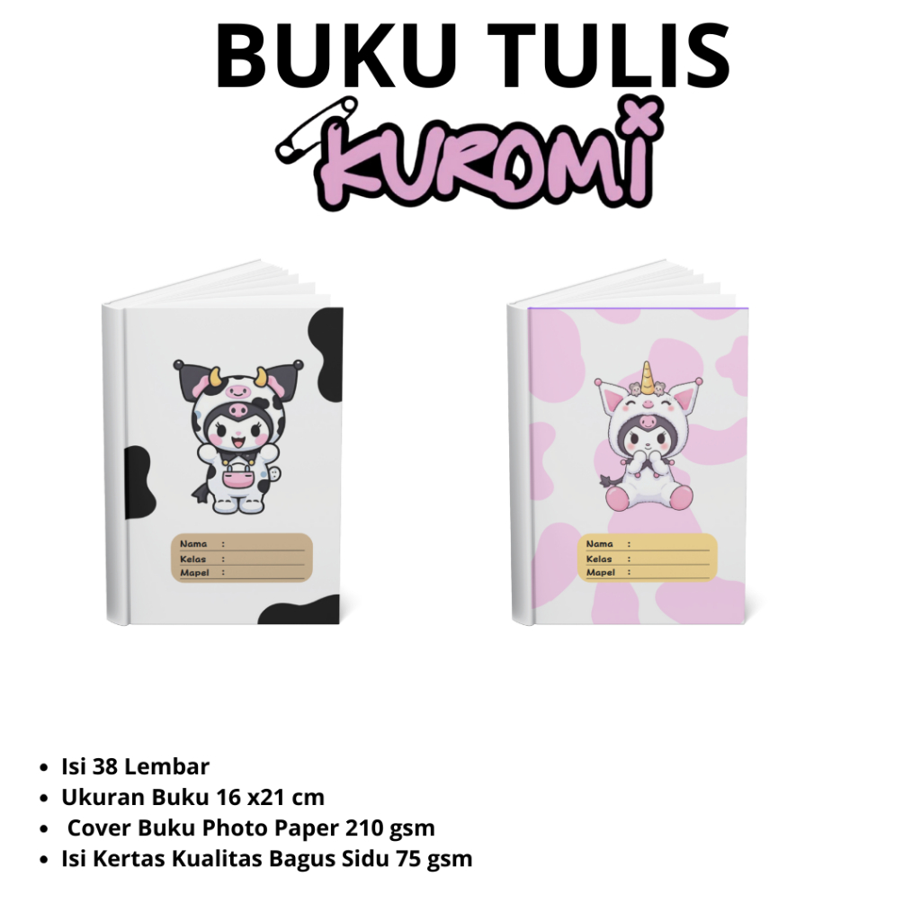 

Buku Tulis Kuromi motif Sapi Lucu By Kirei Project