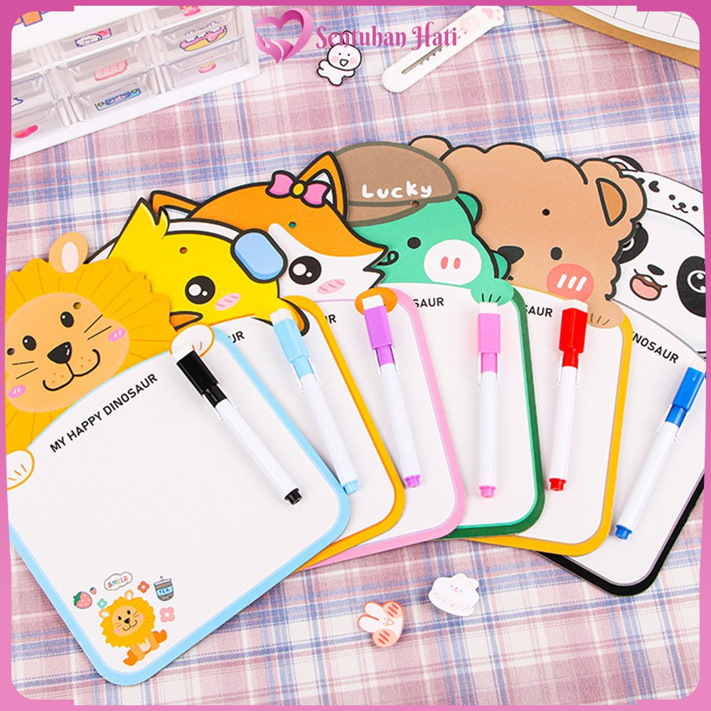 

EC Mini Board Toy Free Spidol Bisa Dihapus dengan Tali Gantung / Papan Tulis Mini Anak Karakter Lucu / Mainan Edukasi Anak Sentuhan Hati M353