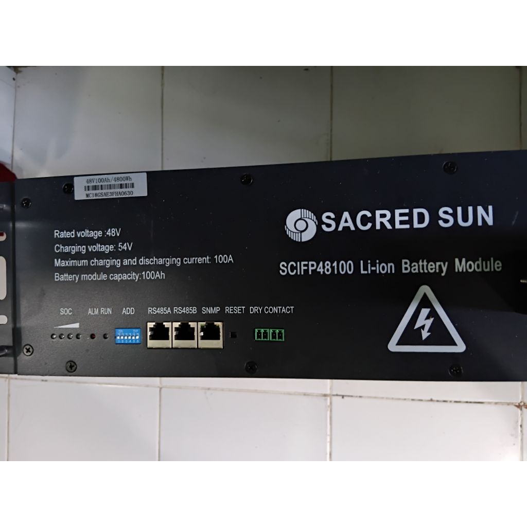 Battery Lifepo4 48V100Ah Sacred Sun Petir BMS Normal Second Like New