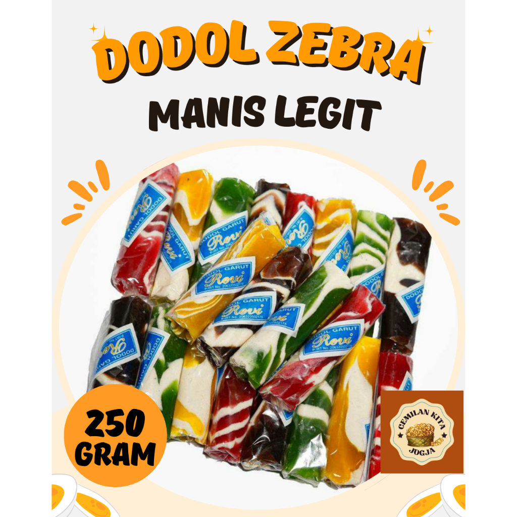 

Dodol Zebra Asli 250 Gram Oleh Oleh Jogja Makanan Khas Garut Murah Berkualitas