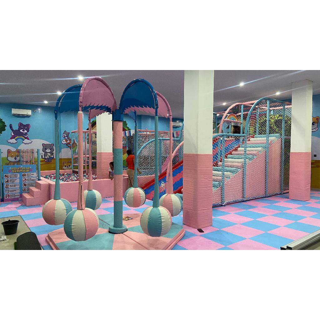 jual playground indoor full set mandi bola rainbow slide || pabrik playground indoor outdoor
