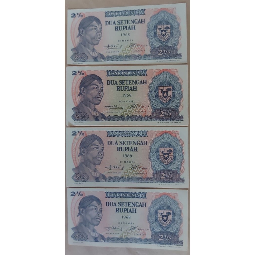 Uang Kuno Indonesia 2 1/2 Rupiah Soedirman Tahun 1968