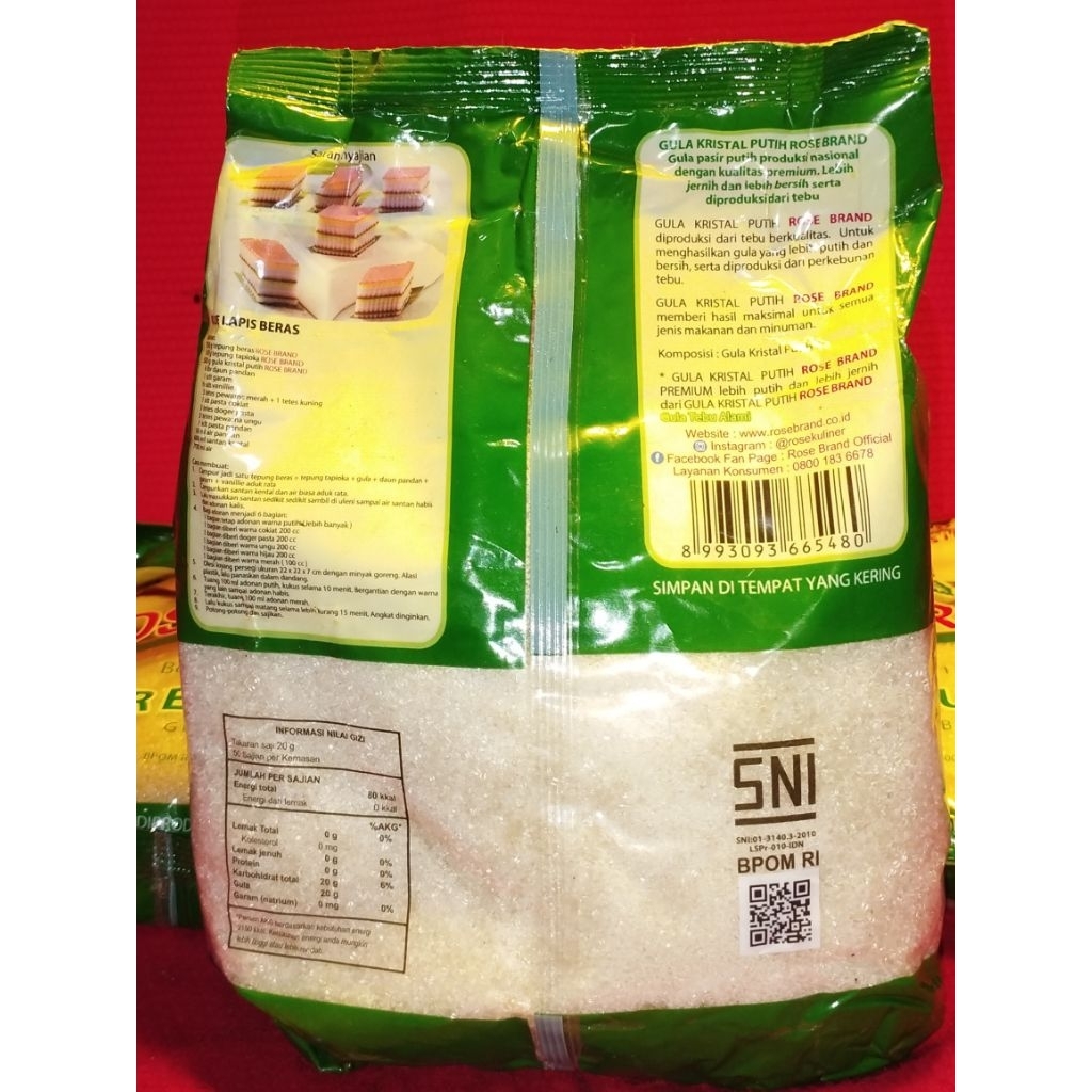 

Gula Kemasan ±1kg merk Rosebrand (Kemasan HIJAU)