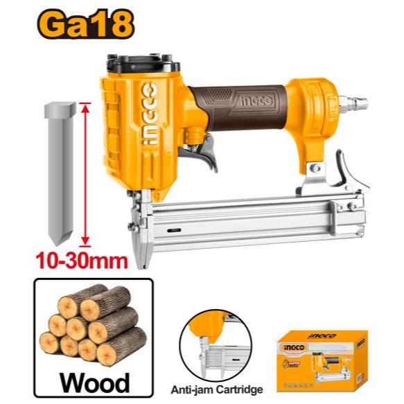 

INGCO ABN10301 Mesin Paku Tembak Angin 10 - 30 mm Air Brad Nailer