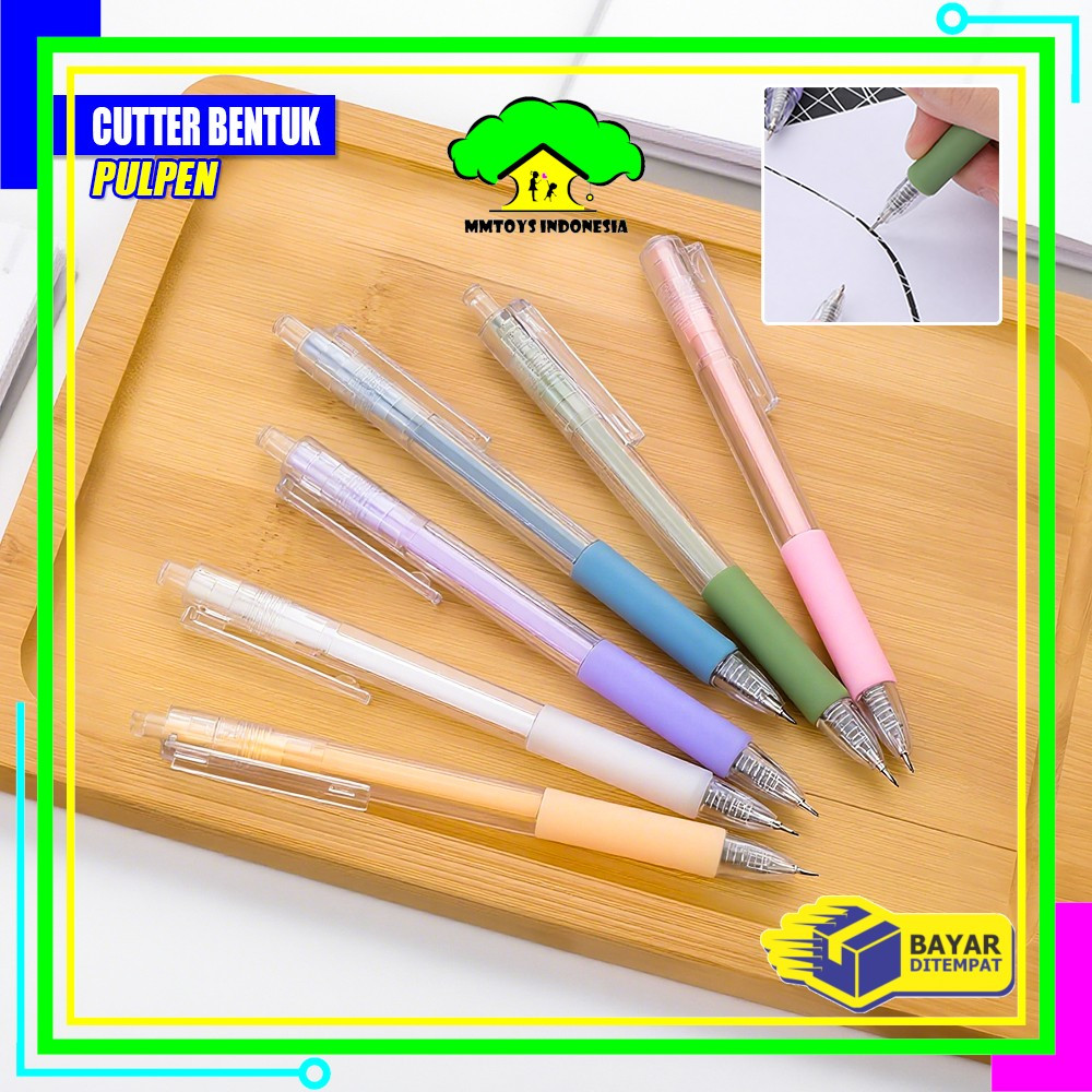 

MI-A125 Cutter Mini Lucu Bentuk Pena / Pisau Pulpen Ukir Pemotong Kertas Alat Tulis Kantor / Pen Knife Cutter Pisau Cutter Stiker Portable