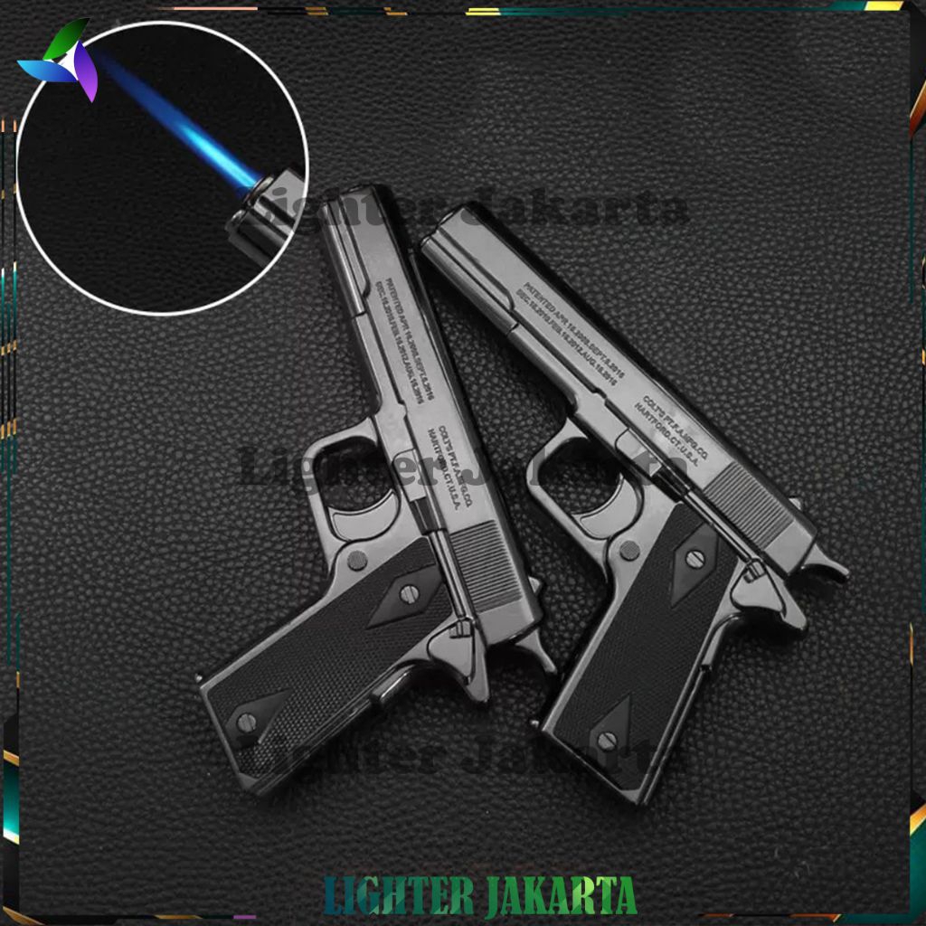 Korek Api Las Gas Pistol Metal Plastic M-1911 Q-706 4346