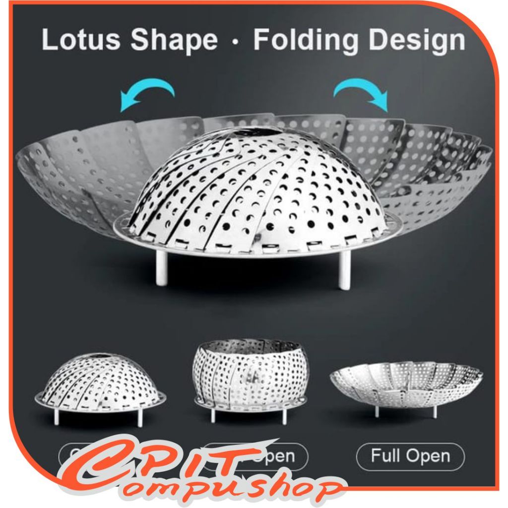 Kukusan Stainless Flexible Steamer Alat Kukus Lipat Serbaguna