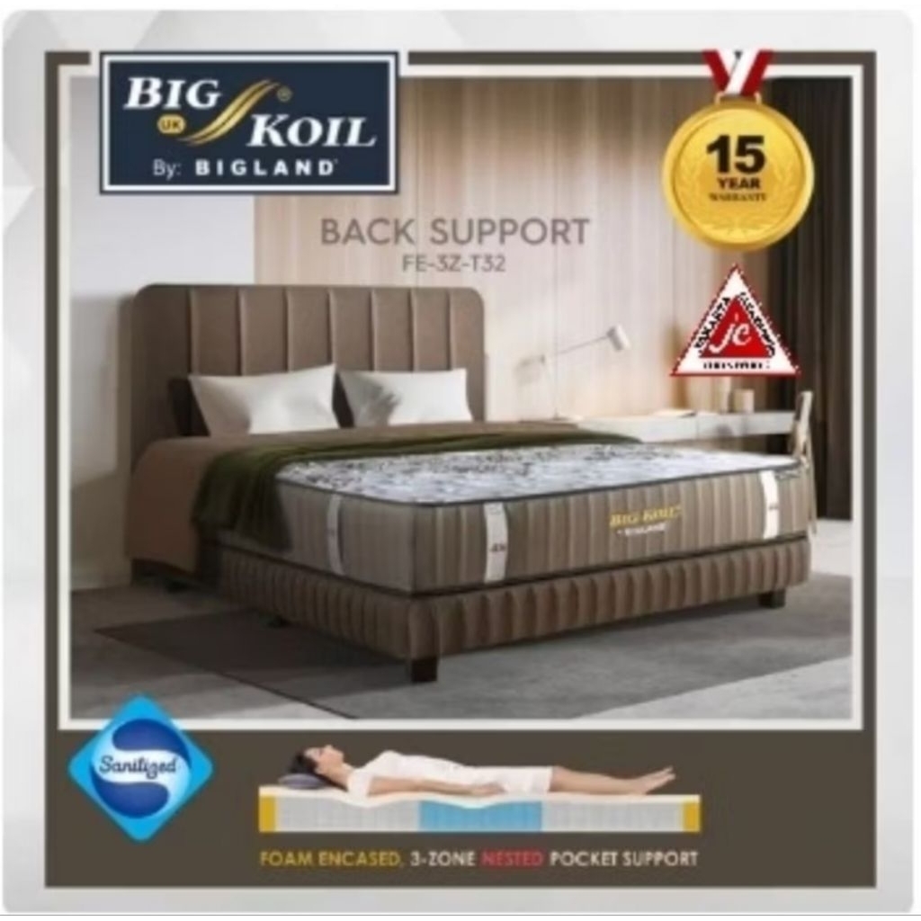 BIGKOIL BACK SUPPORT BY BIGLAND SPRINGBED SET (FOAM ENCASEMENT) T32 160/180X200