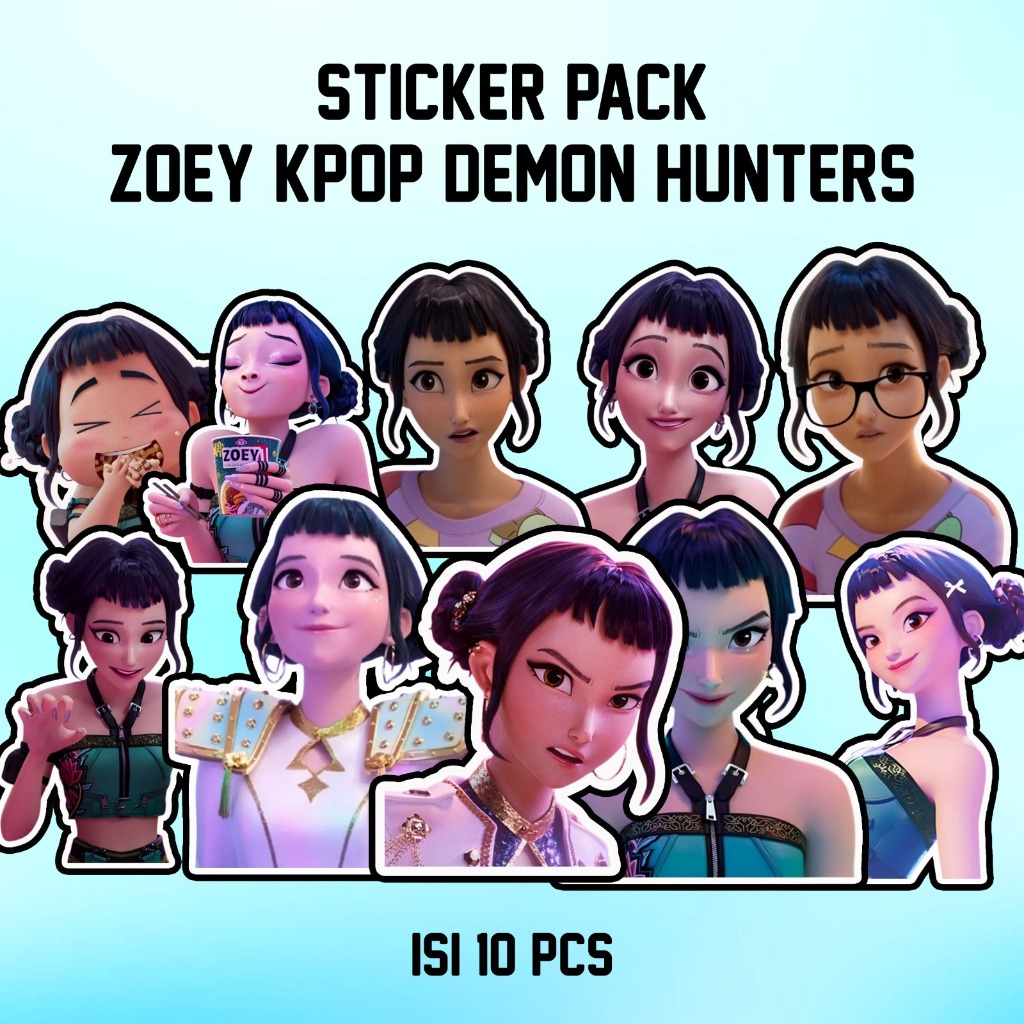 

STIKER ZOEY KPOP DEMON HUNTER TAHAN AIR 1 PACK