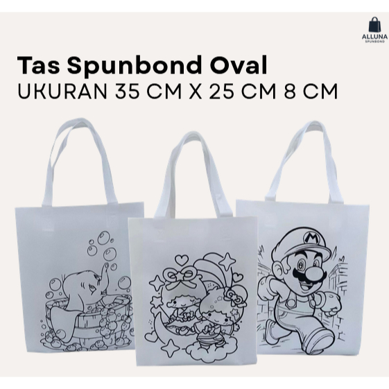 

Tas Spunbond Anak 35x25x8 | Goodie Bag Ultah Motif Karakter Bisa Warna