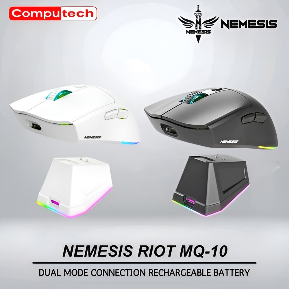 Nemesis RIOT MQ-10 Wireless RGB Gaming Mouse || Mouse Wireless Dual Mode Rechargeable RGB Gaming