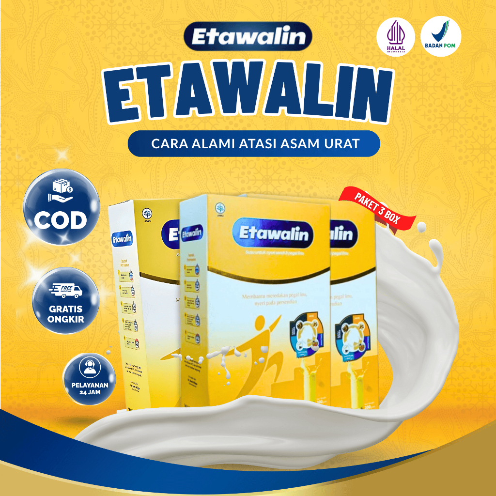 

Etawalin Original - Susu Sehat Mengatasi Asam Urat Nyeri Sendi Dan tulang ( PAKET 3 BOX )