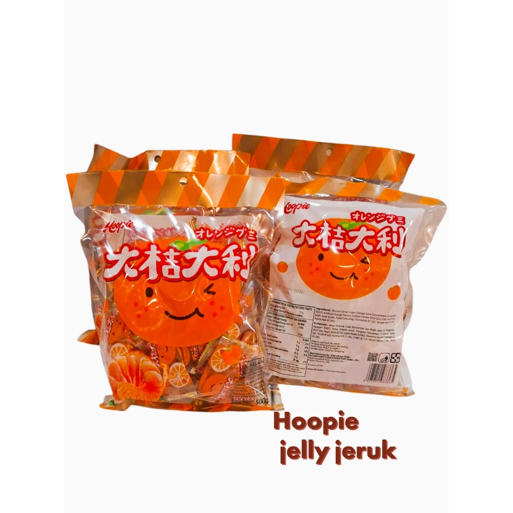 

HOOPIE Permen Jelly Jeruk Mandarin Orange Candy 500gr Halal BPOM Manisan Jely Rasa Jeruk
