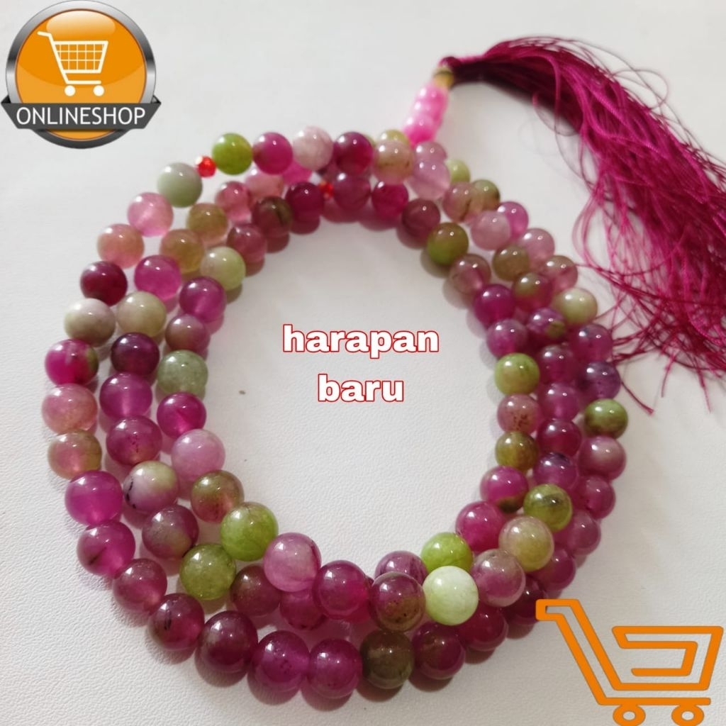 TASBIH BATU RUBY TANZANIA 8 MM 99 BUTIR