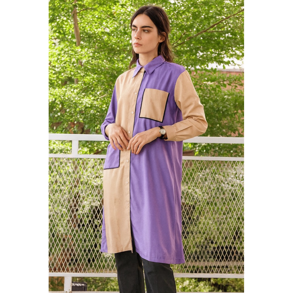 Masayu Batik - Blouse Batik Wanita Rework Lilac Series