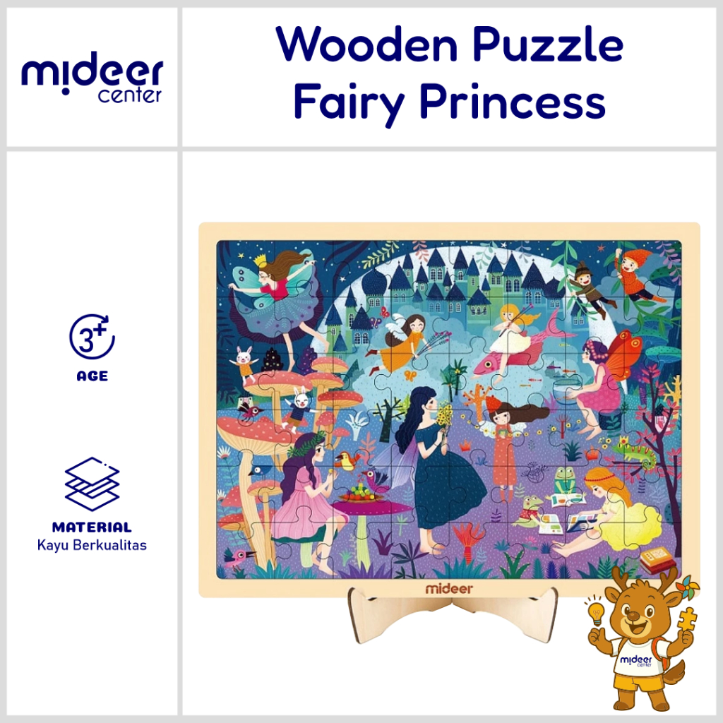 Mideer Wooden Standing Puzzle - Fairy Princess Jigsaw Puzzle Dunia Peri Anak Perempuan