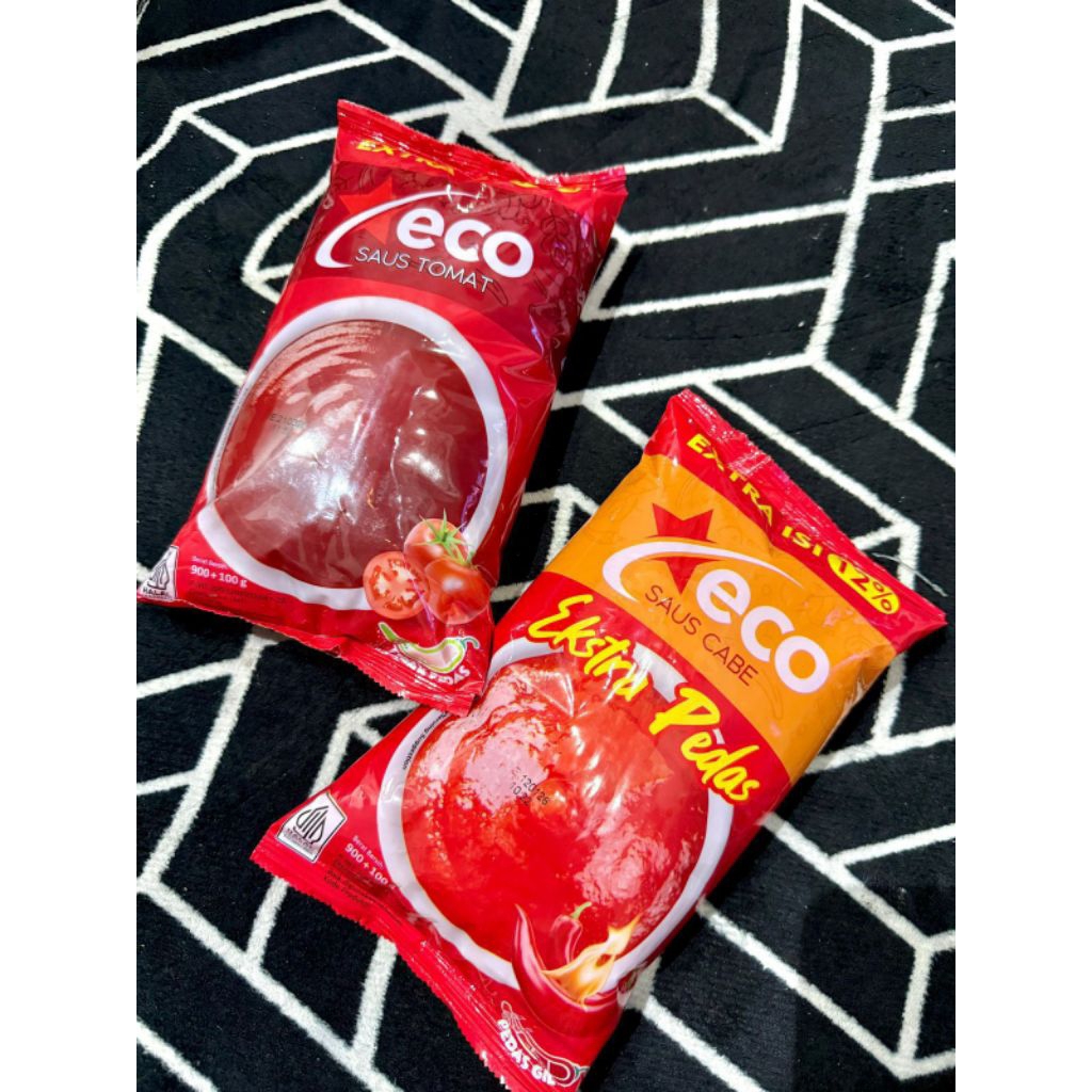 

Eco Saus Cabe Extra Pedas 1kg & Saus Tomat 1kg