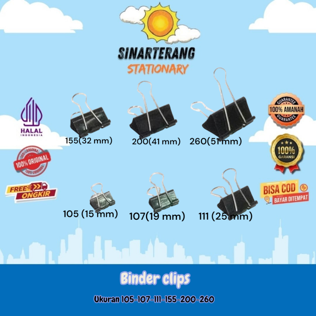 

Binder clips 105/107/111/155/200/260