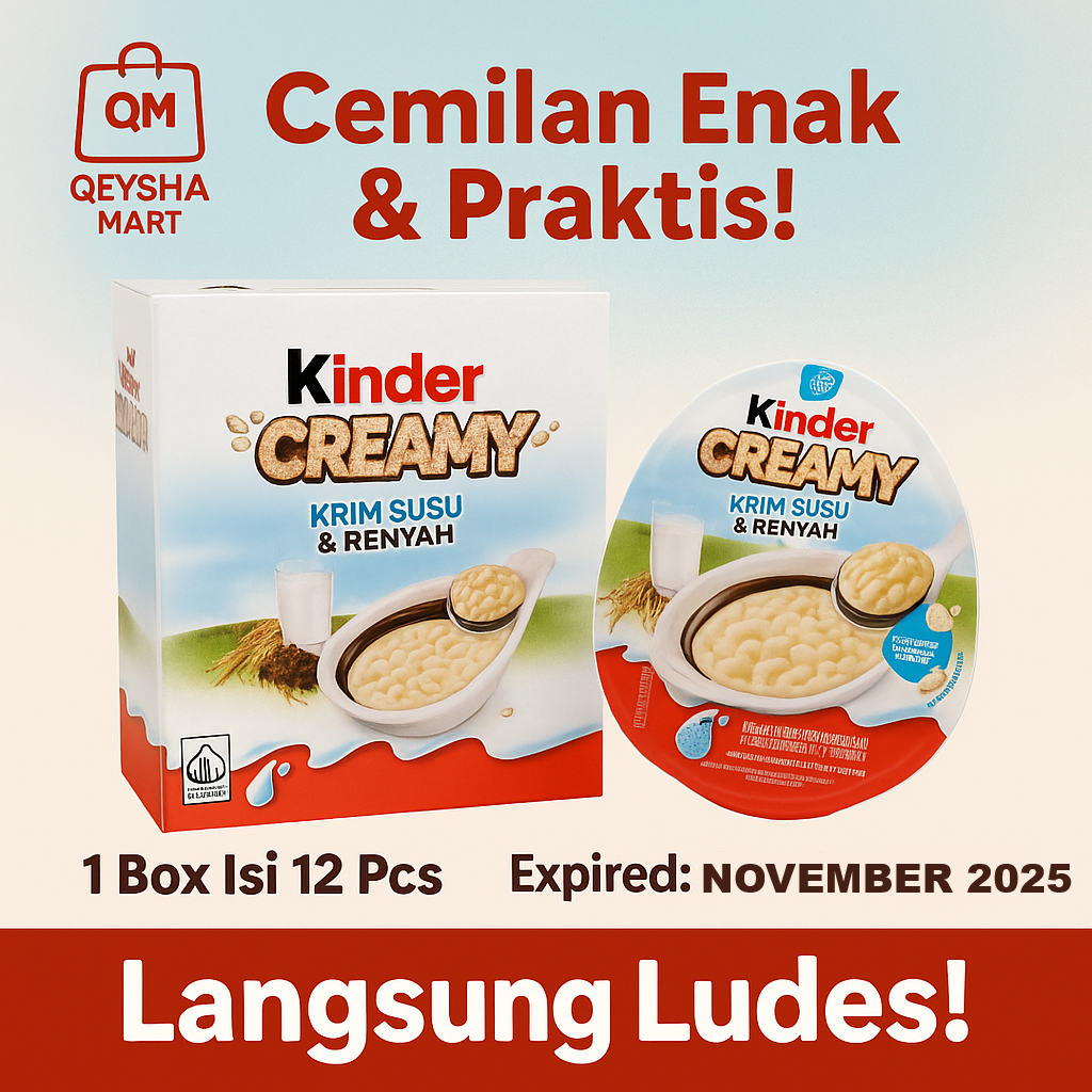 

Kinder Creamy Krim Susu & Renyah Isi 12 Pcs | Snack Anak Halal | Exp Nov 2025 | Beli 2 Lebih Murah