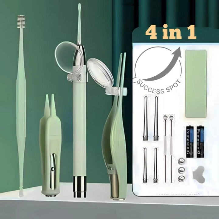Alat Pembersih Telinga Bayi 4in1 LED – Korek Kuping, Pembersih Hidung, Lampu LED Aman
