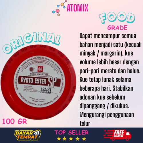 

RYOTO ESTER SP ORIGINAL CUP 100 GR EMULSIFIER CAKE BAHAN BAKING ADONAN MAKANAN FOOD GRADE BAHAN BAKU PASTRY KUE BOLU