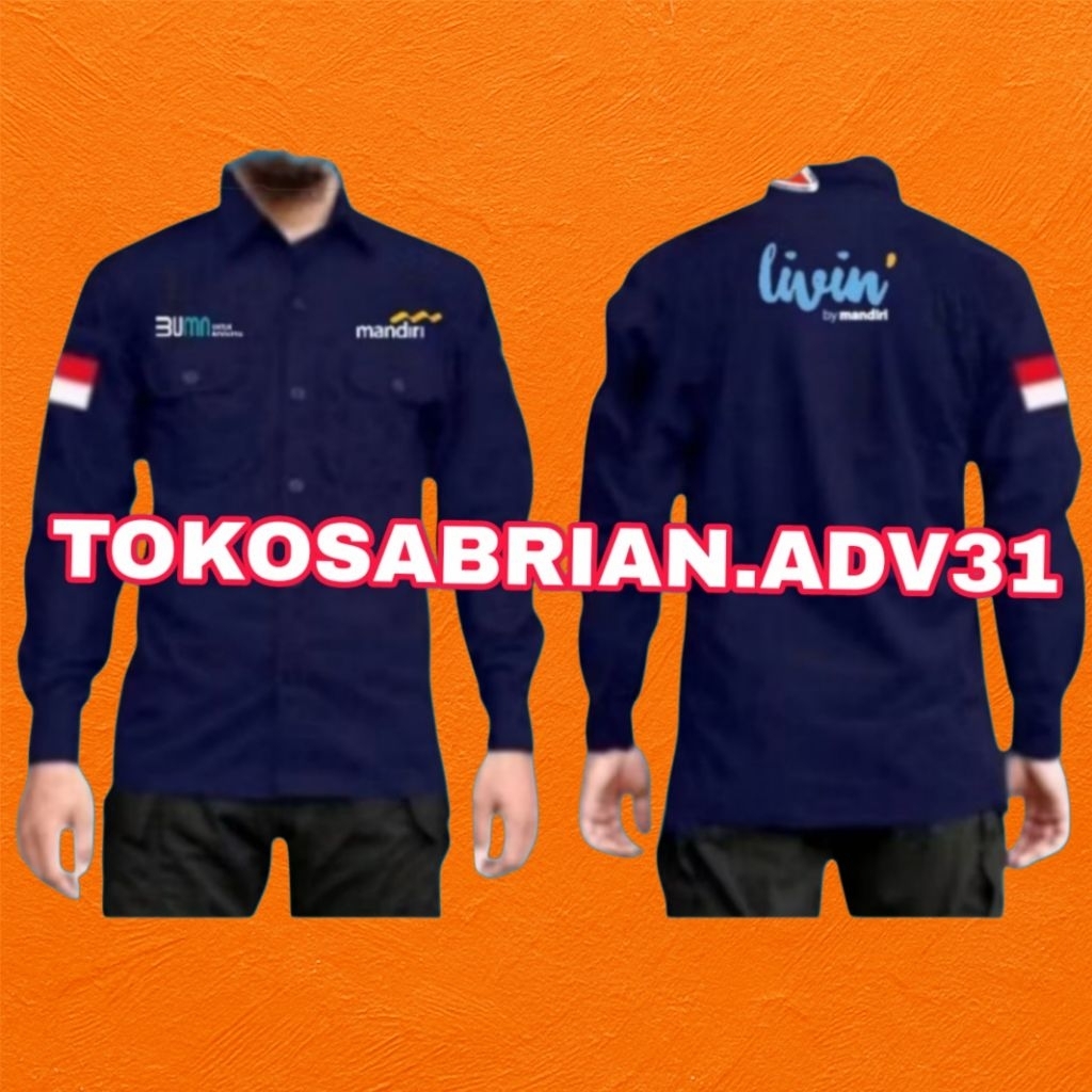 Kemeja Bank mandiri baju bank mandiri seragam bank mandiri Pdh bank mandiri Pdh kerja bank mandiri b