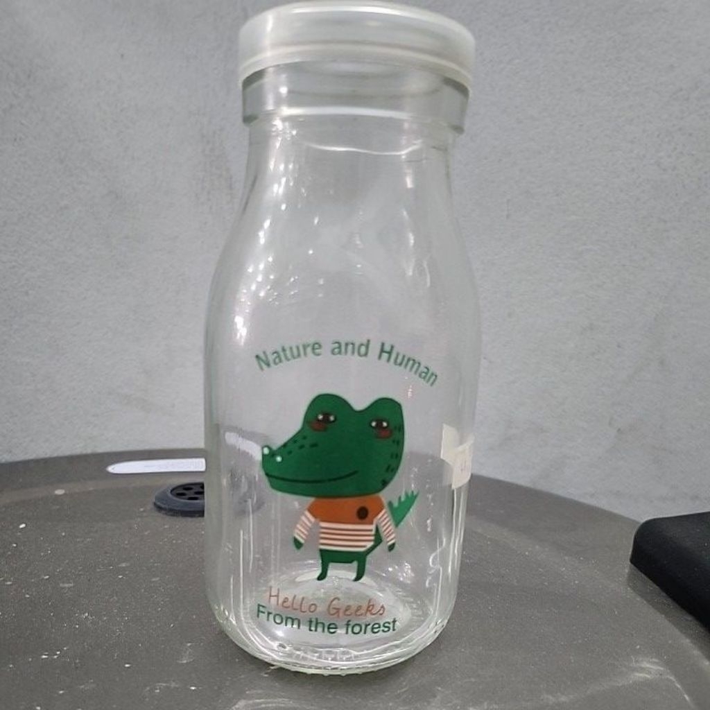 Botol Kaca lucu 250ml botol kaca 250ml motif random botol susu kaca