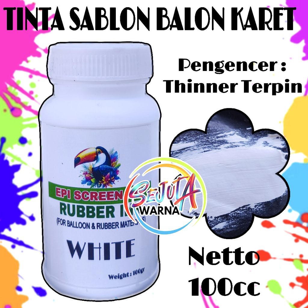 

CAT SABLON BALON KARET WHITE PUTIH 100CC TINTA SABLON