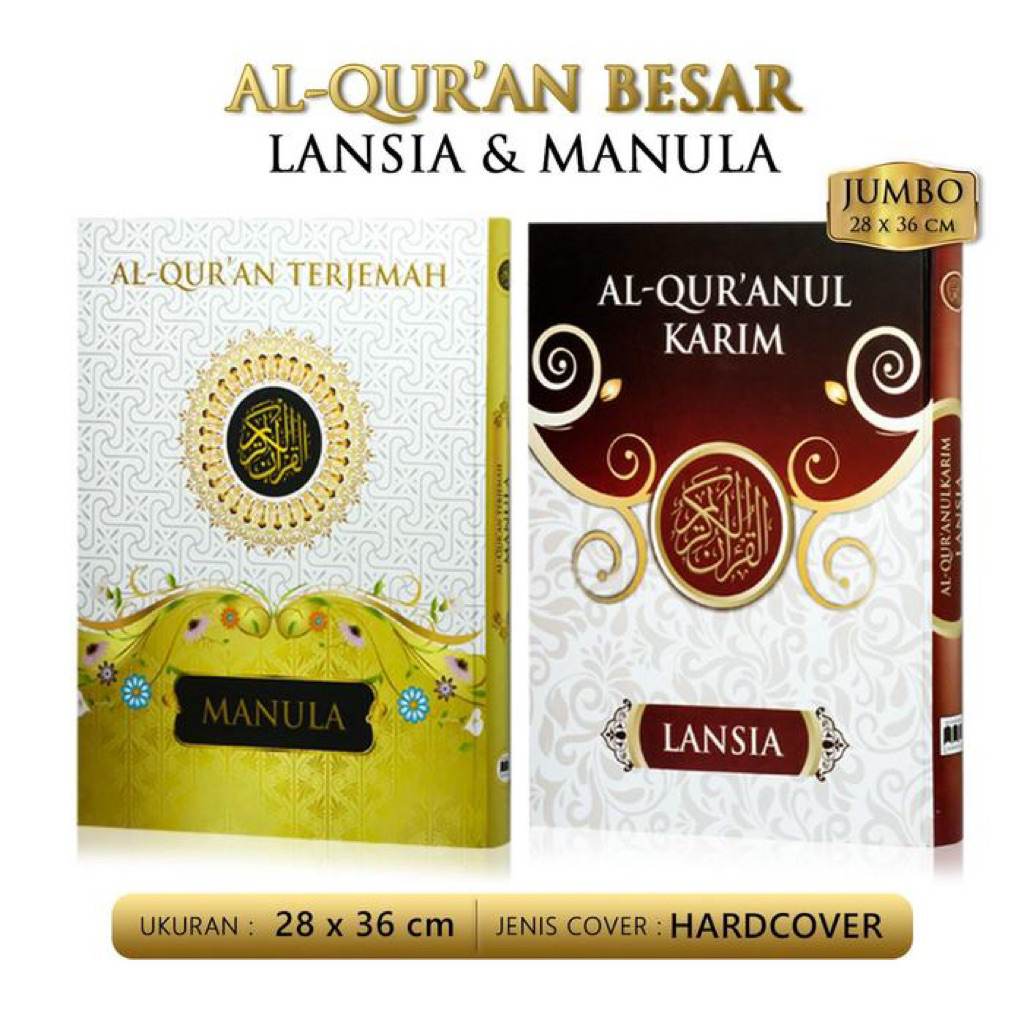 Al Quran Besar Jumbo , Al Quran Mushaf Lansia , Al Quran Terjemah Manula