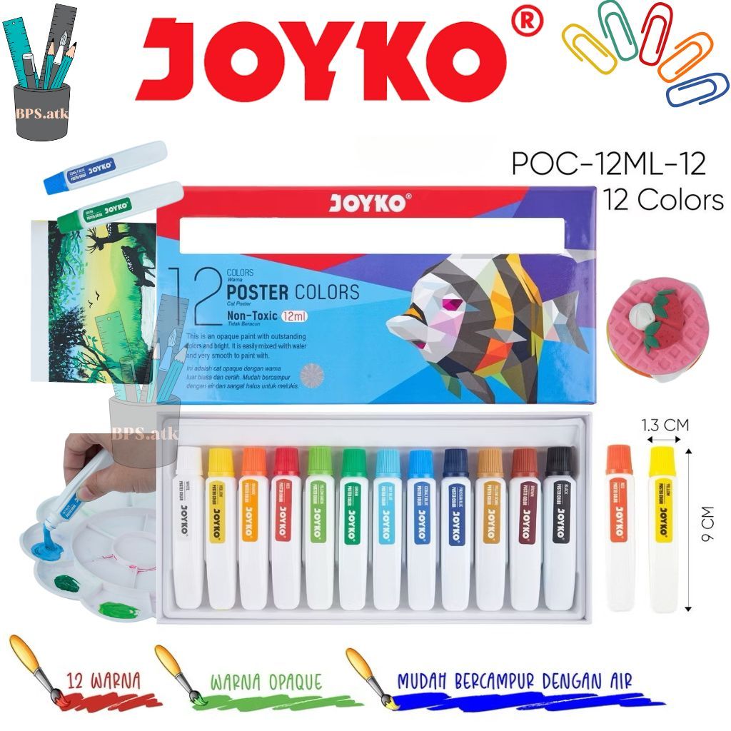 

(12 ml ) JOYKO Cat Poster Poster Color POC-12ML Cat Melukis Non-Toxic