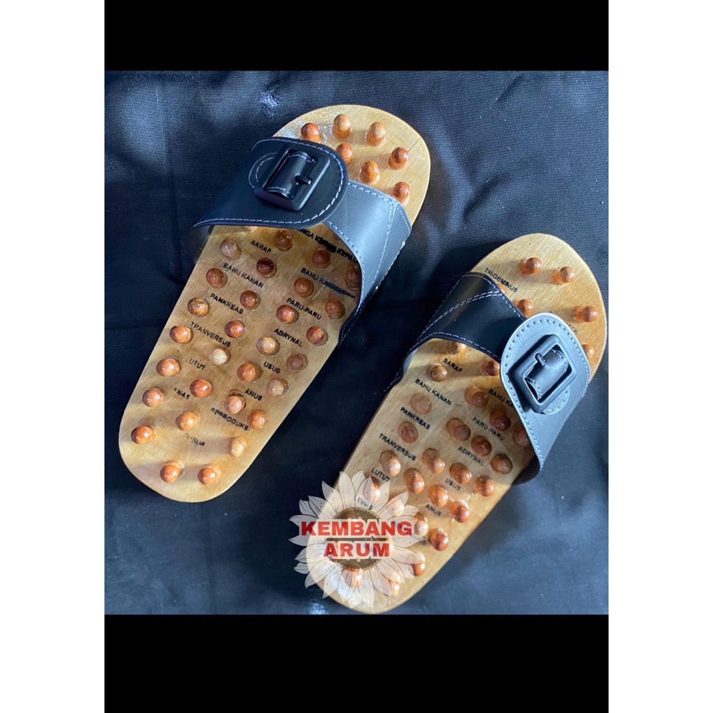 Sandal Refleksi Kayu / Sandal Rematik / Sandal Kesehatan