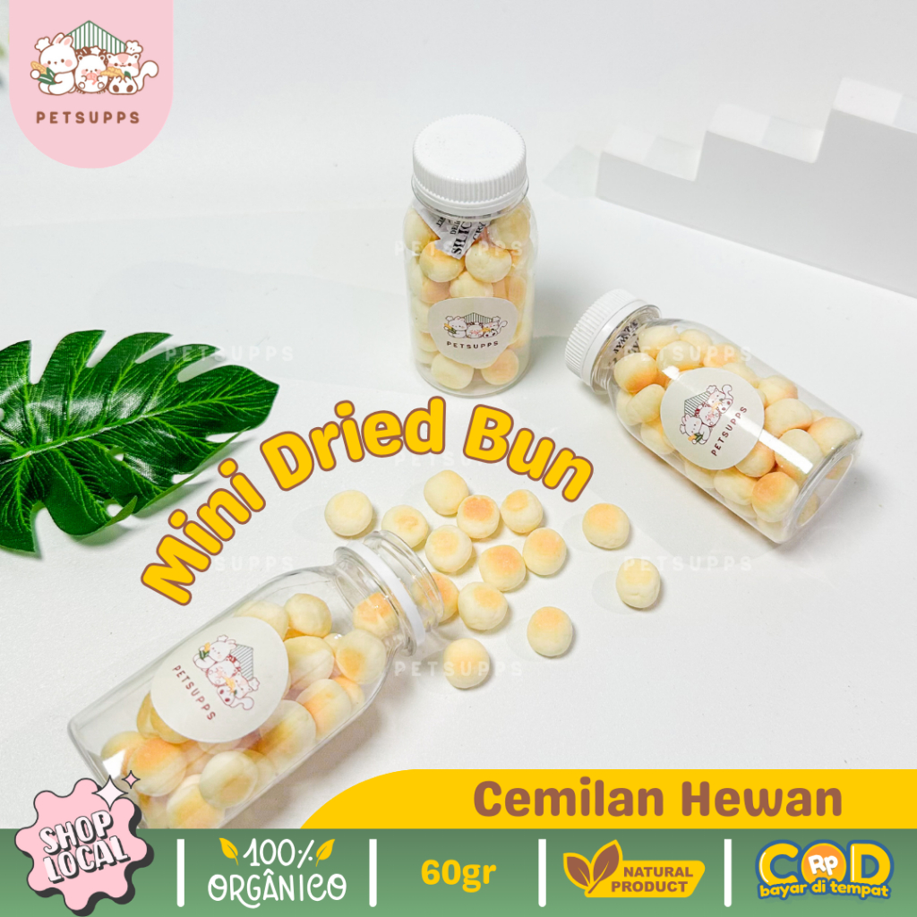 PETSUPPS - Mini Dried Bun Cemilan Hamster Sugar Glider Kelinci Marmut Gerbil Treats Snack Hewan Peli